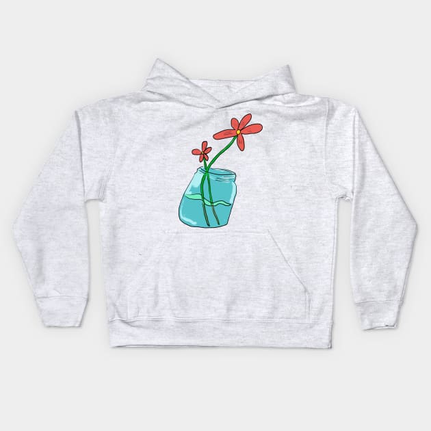 Flowers in a Jar Kids Hoodie by doteau